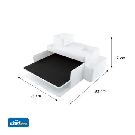 ถาดเก็บอุปกรณ์บนโต๊ะ STACKO 32x25x7 ซม. สีขาว (ชุด 6 ชิ้น)_1