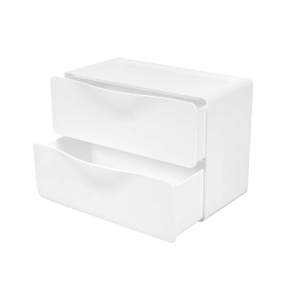 กล่องลิ้นชักเล็ก 2 ช่อง STACKO 20X14.3X9.5 ซม. สีขาว