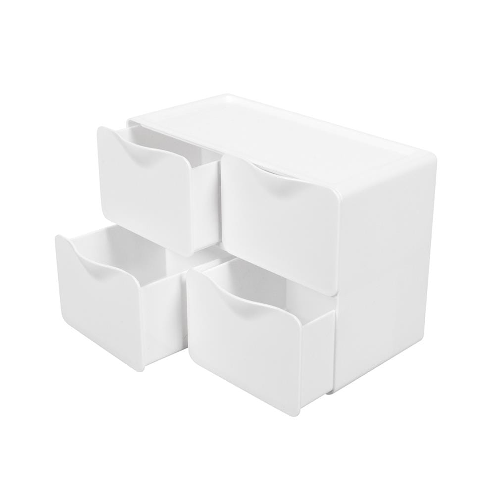 กล่องลิ้นชักเล็ก 4 ช่อง STACKO 20X14.3X9.5 ซม. สีขาว