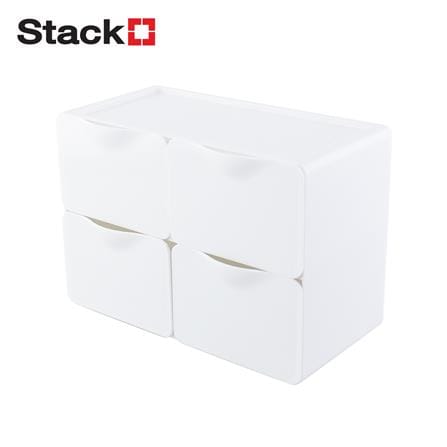 กล่องลิ้นชักเล็ก 4 ช่อง STACKO 20X14.3X9.5 ซม. สีขาว_0