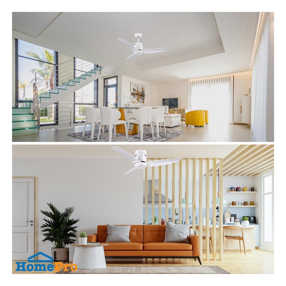 พัดลมโคมไฟ LED CARINI ARCADIA-44-1-D 46 นิ้ว สีขาว