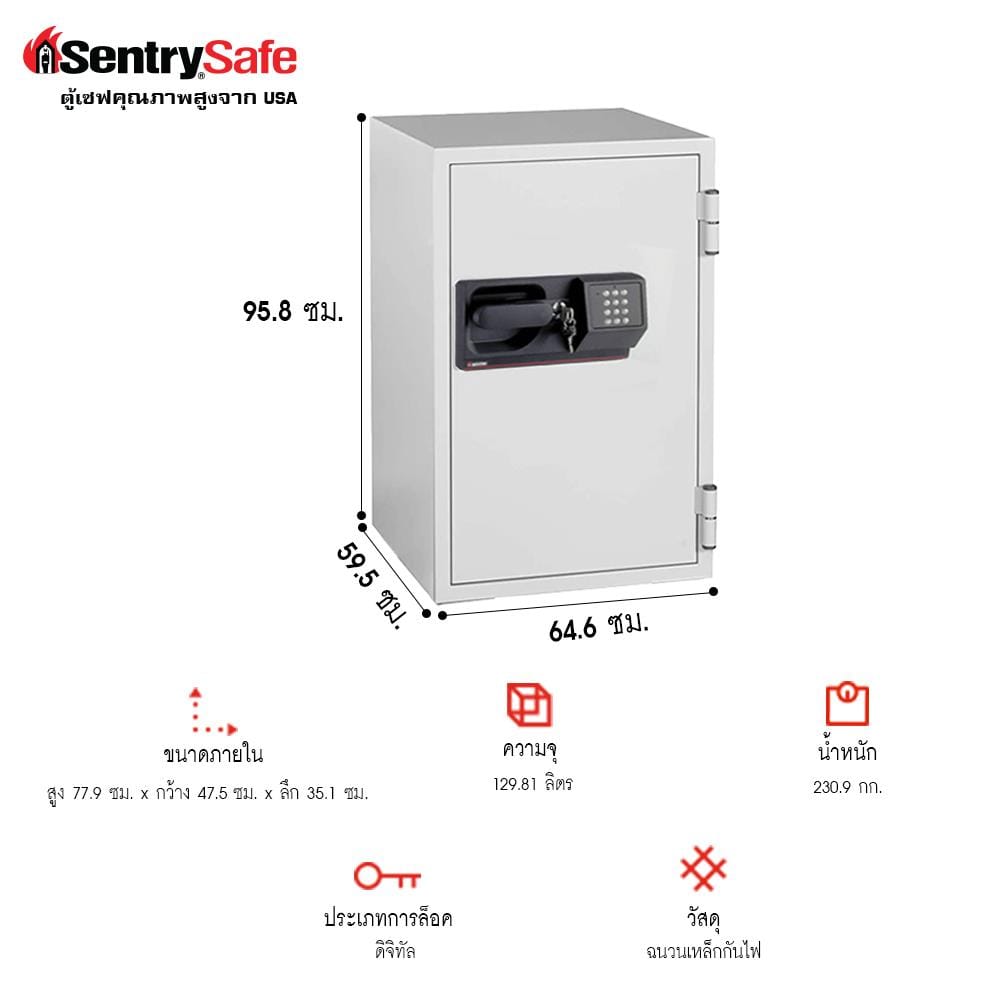 ตู้นิรภัย ELECTRONIC SENTRYSAFE S7771 สีขาว