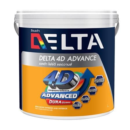 สีน้ำทาภายนอก ชนิดกึ่งเงา DELTA 4D ADVANCE BASE B สีขาว 1 แกลลอน_0