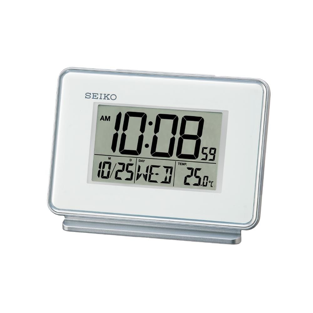 นาฬิกาดิจิทัล SEIKO CLOCKS QHL068W 3.6X5 นิ้ว สีขาว