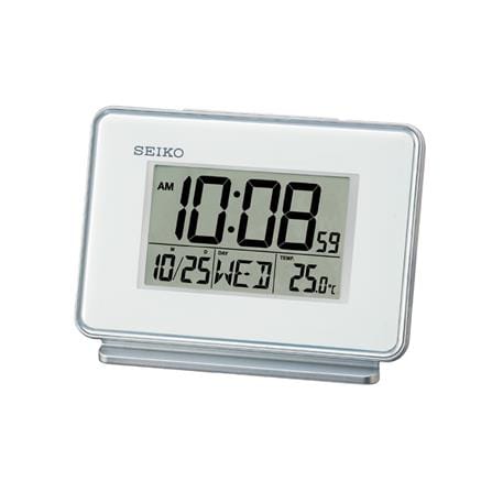 นาฬิกาดิจิทัล SEIKO CLOCKS QHL068W 3.6X5 นิ้ว สีขาว_0