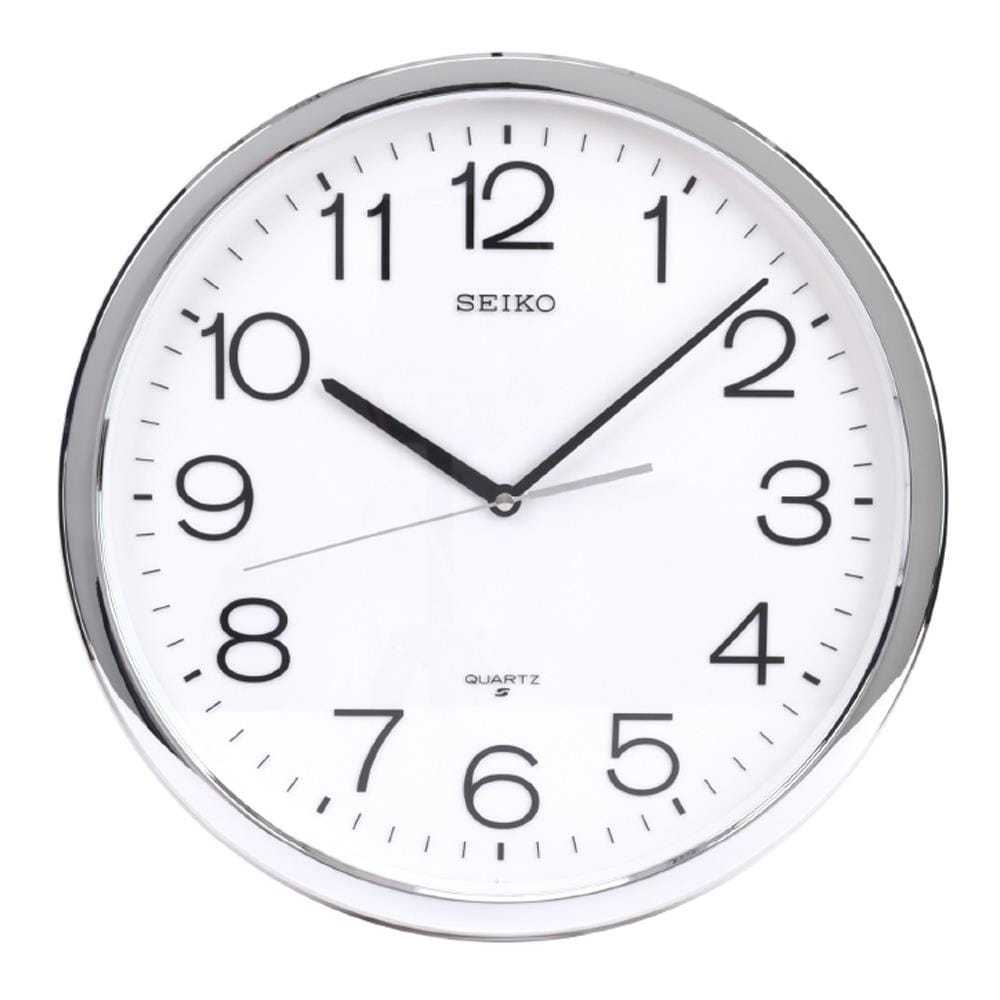 นาฬิกาแขวน SEIKO CLOCKS PQA041S 16 นิ้ว สีเงิน