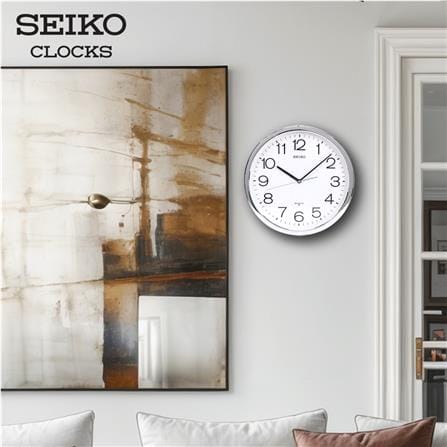 นาฬิกาแขวน SEIKO CLOCKS PQA041S 16 นิ้ว สีเงิน_1