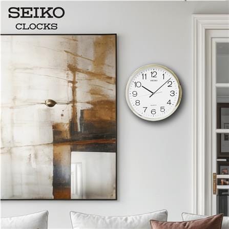 นาฬิกาแขวน SEIKO CLOCKS PQA041G 16 นิ้ว สีทอง_1