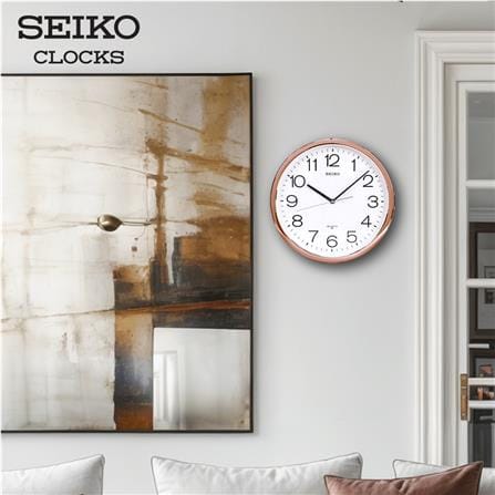 นาฬิกาแขวน SEIKO CLOCKS PQA041F 16 นิ้ว สีโรสโกลด์_1