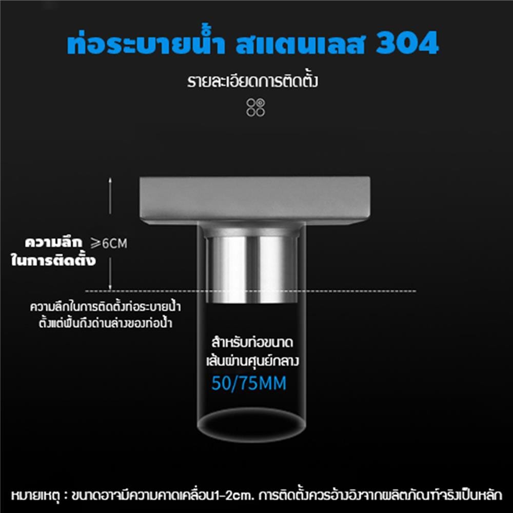 ตะแกรงกันกลิ่นเหลี่ยม CASSA CM0008 10 ซม. สีดำ