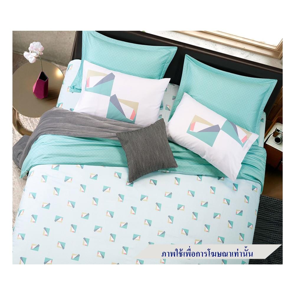 ชุดผ้าปูที่นอน 6 ฟุต 7 ชิ้น SANTAS COTTON USA GETTY สี GREEN