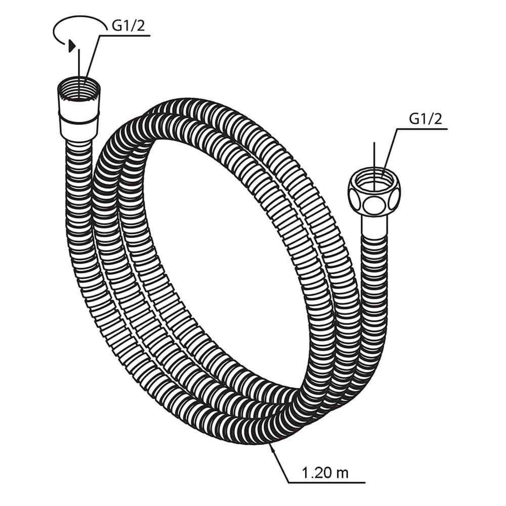 สายฝักบัวสเตนเลส 120 ซม. NOVABATH NVB-HOSE-001S
