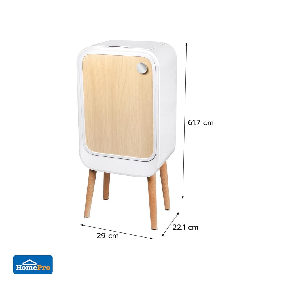 ถังขยะพร้อมขาไม้ ACCO SENSOR 20 ลิตร สีไวท์โอ๊ค