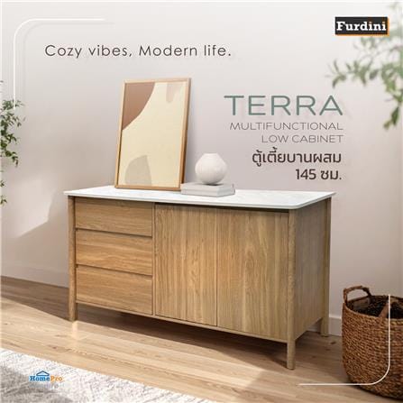 ตู้เตี้ยบานผสม FURDINI TERRA 145 ซม. สีโอ๊ค_4