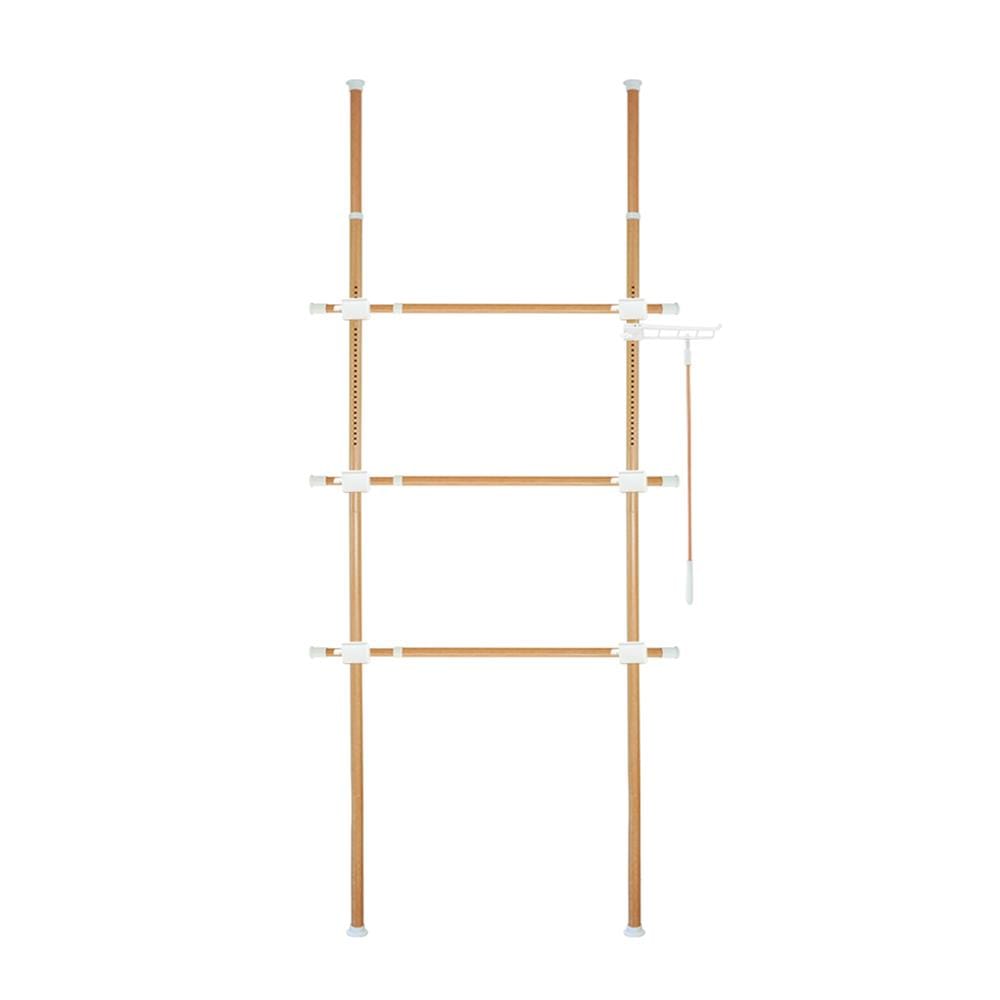 ราวแขวนผ้า 3 ราวแขวน TUGU R58M 110x50x300 ซม. ลายไม้