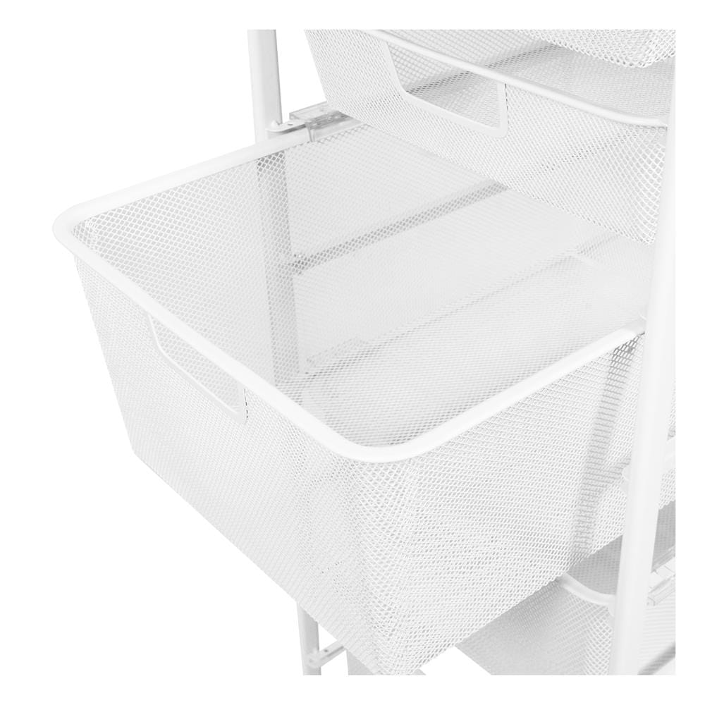 ชั้นลิ้นชัก 5 ชั้น พร้อม TOP ไม้ STACKO FLEXI 35.6x51.4x90 ซม. สีขาว