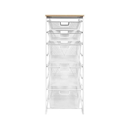 ชั้นลิ้นชัก 5 ชั้น พร้อม TOP ไม้ STACKO FLEXI 35.6x51.4x90 ซม. สีขาว_2