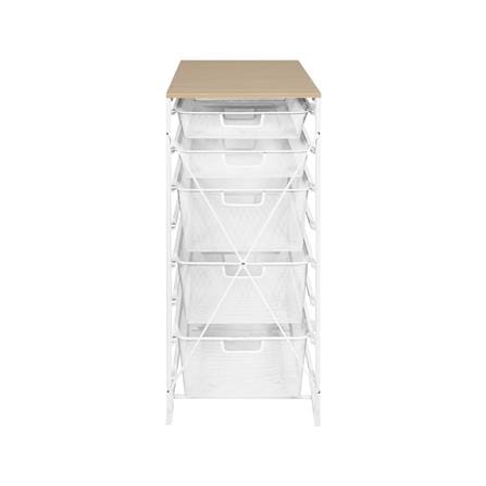 ชั้นลิ้นชัก 5 ชั้น พร้อม TOP ไม้ STACKO FLEXI 35.6x51.4x90 ซม. สีขาว_3
