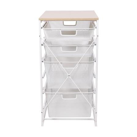 ชั้นลิ้นชัก 4 ชั้น พร้อม TOP ไม้ STACKO FLEXI 35.6x51.4x69.7 ซม. สีขาว_2
