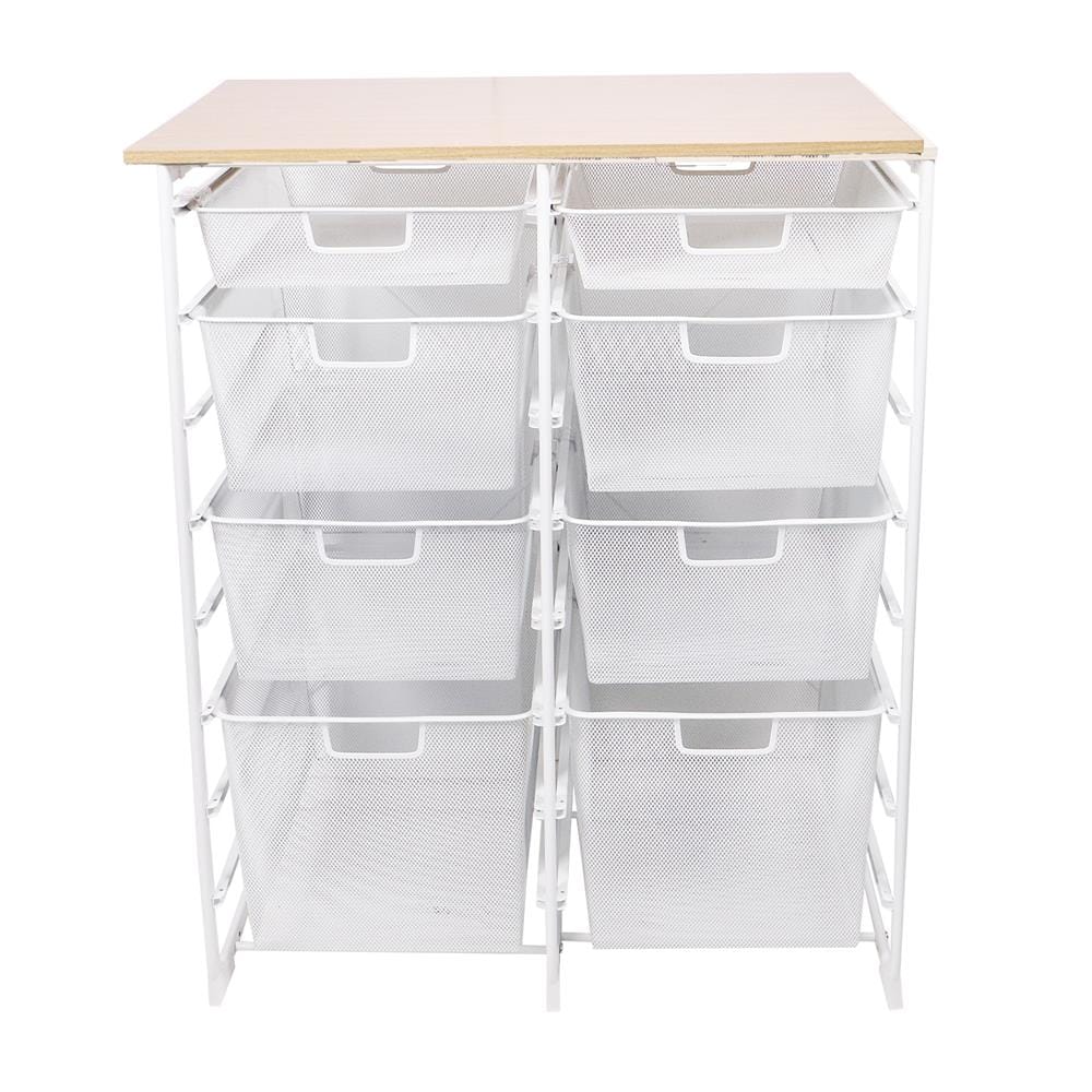 ชั้นลิ้นชัก 4 ชั้น พร้อม TOP ไม้ STACKO FLEXI 70.2x51.4x90 ซม. สีขาว