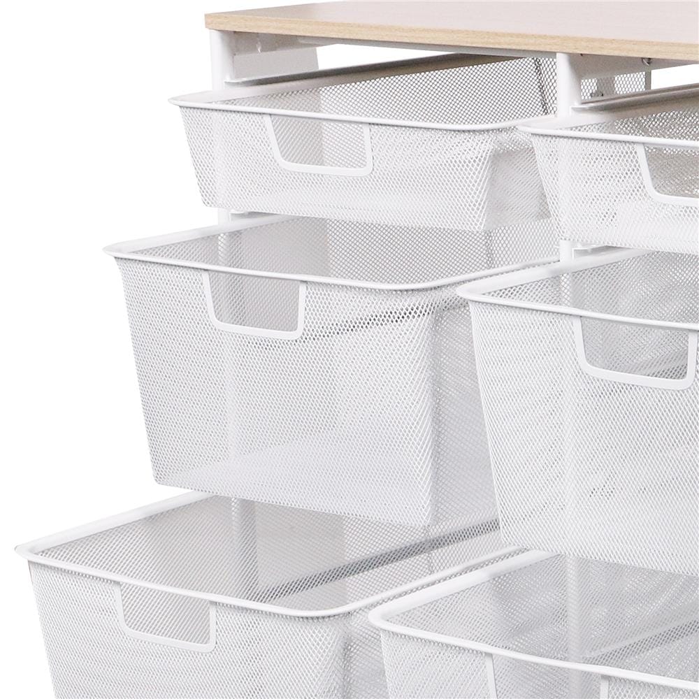 ชั้นลิ้นชัก 4 ชั้น พร้อม TOP ไม้ STACKO FLEXI 70.2x51.4x90 ซม. สีขาว