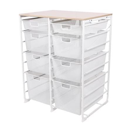 ชั้นลิ้นชัก 4 ชั้น พร้อม TOP ไม้ STACKO FLEXI 70.2x51.4x90 ซม. สีขาว_0