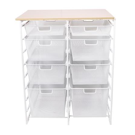ชั้นลิ้นชัก 4 ชั้น พร้อม TOP ไม้ STACKO FLEXI 70.2x51.4x90 ซม. สีขาว_2