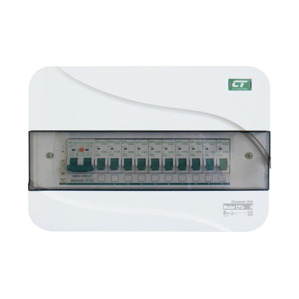 ชุดตู้คอนซูมเมอร์ยูนิต CTU-10 ช่อง เมนกันดูด 50 แอมป์ CT ELECTRIC