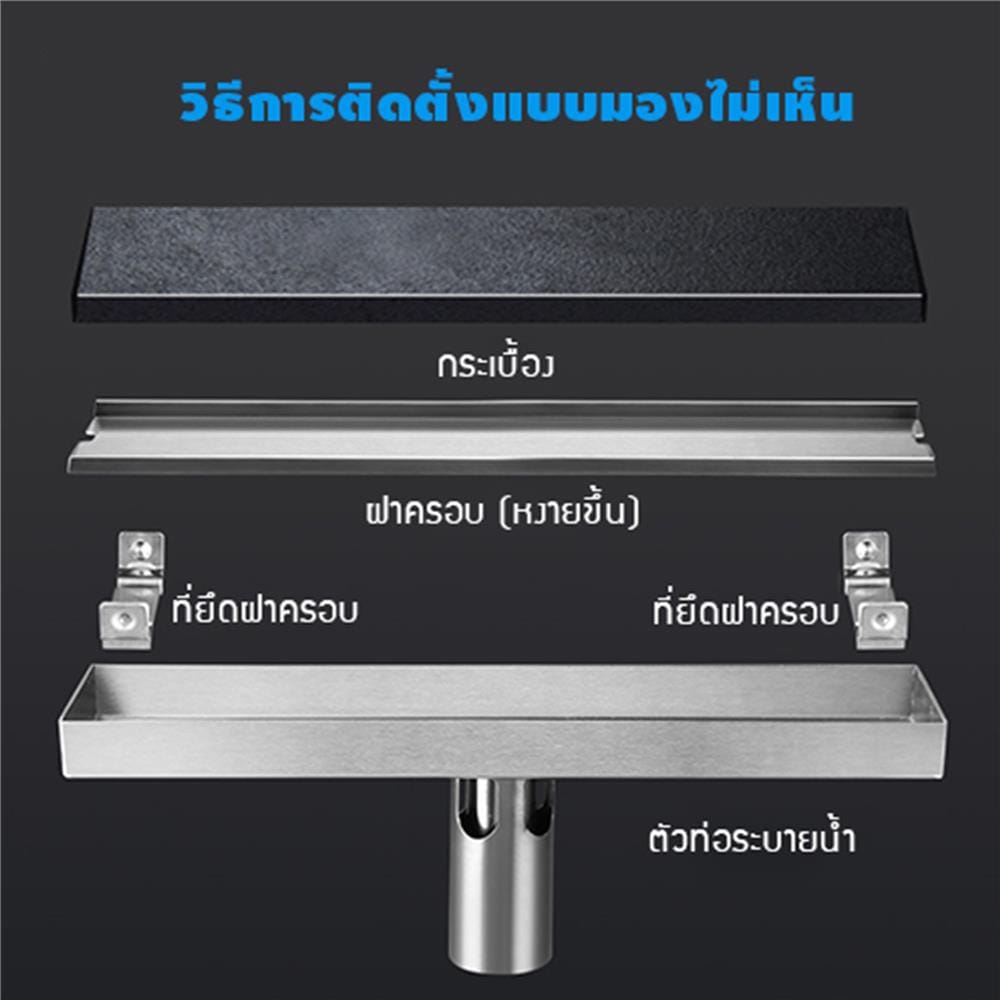 รางน้ำทิ้ง CASSA CL0209 120 ซม. สีเงิน