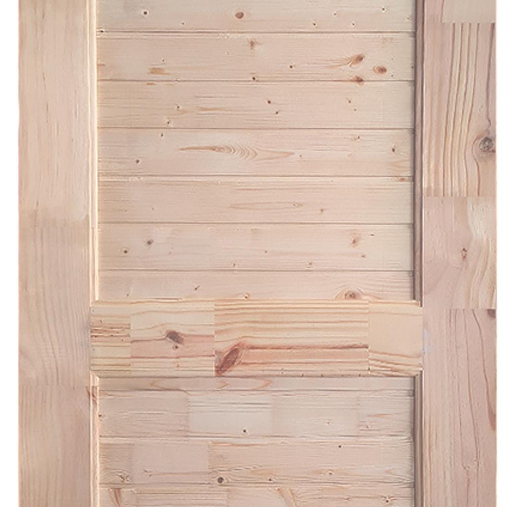 ประตูไม้สนนิวซีแลนด์ ไม่เจาะลูกบิด MODERN DOORS EXPO79 ลวดลาย 80x200 ซม. สีธรรมชาติ