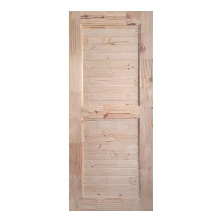 ประตูไม้สนนิวซีแลนด์ ไม่เจาะลูกบิด MODERN DOORS EXPO79 ลวดลาย 80x200 ซม. สีธรรมชาติ_0