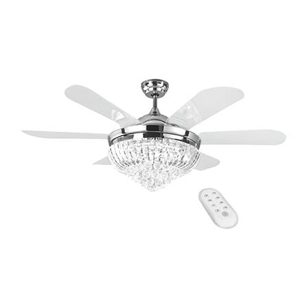 พัดลมโคมไฟ CARINI LED UFO-04-TSV 56 นิ้ว สีขาว/เงิน
