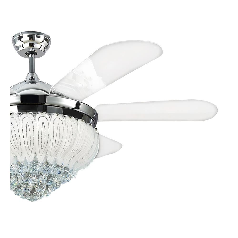 พัดลมโคมไฟ LED CARINI UFO-03-TSV 56 นิ้ว สีขาว/เงิน