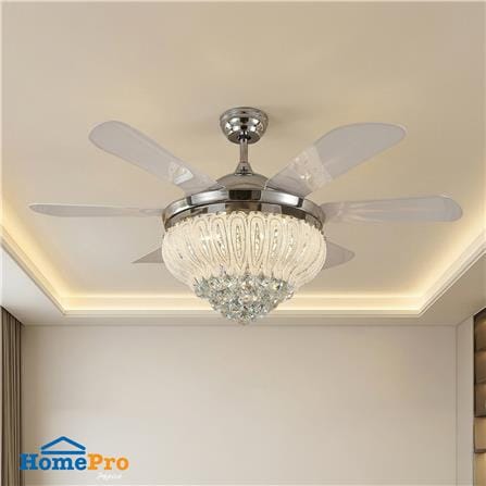 พัดลมโคมไฟ LED CARINI UFO-03-TSV 56 นิ้ว สีขาว/เงิน_2