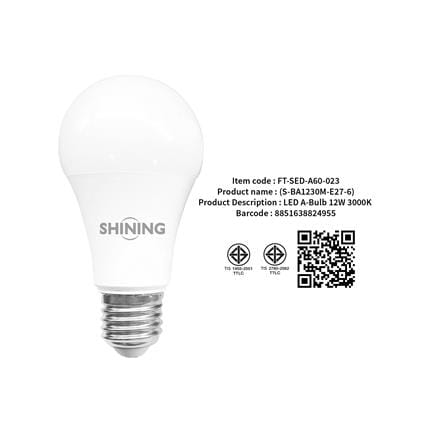 หลอด LED SHINING A60 12 วัตต์ WARM WHITE E27_8