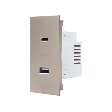 เต้ารับ USB 1 ช่อง TYPE C 1 ช่อง SIMON SIM52S-12CS-G7 สีทอง_1