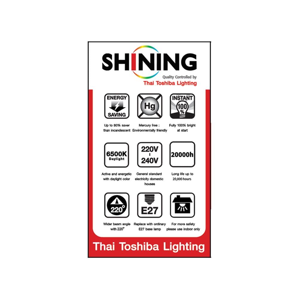 หลอด LED SHINING A55 5 วัตต์ DAYLIGHT E27