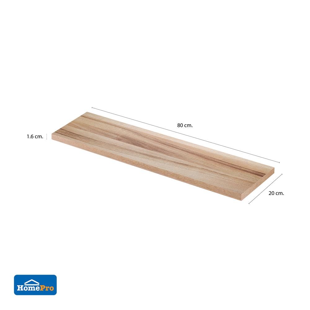แผ่นชั้นไม้เมลามีน STACKO 80x20x1.6 ซม. สีไลท์โรมา