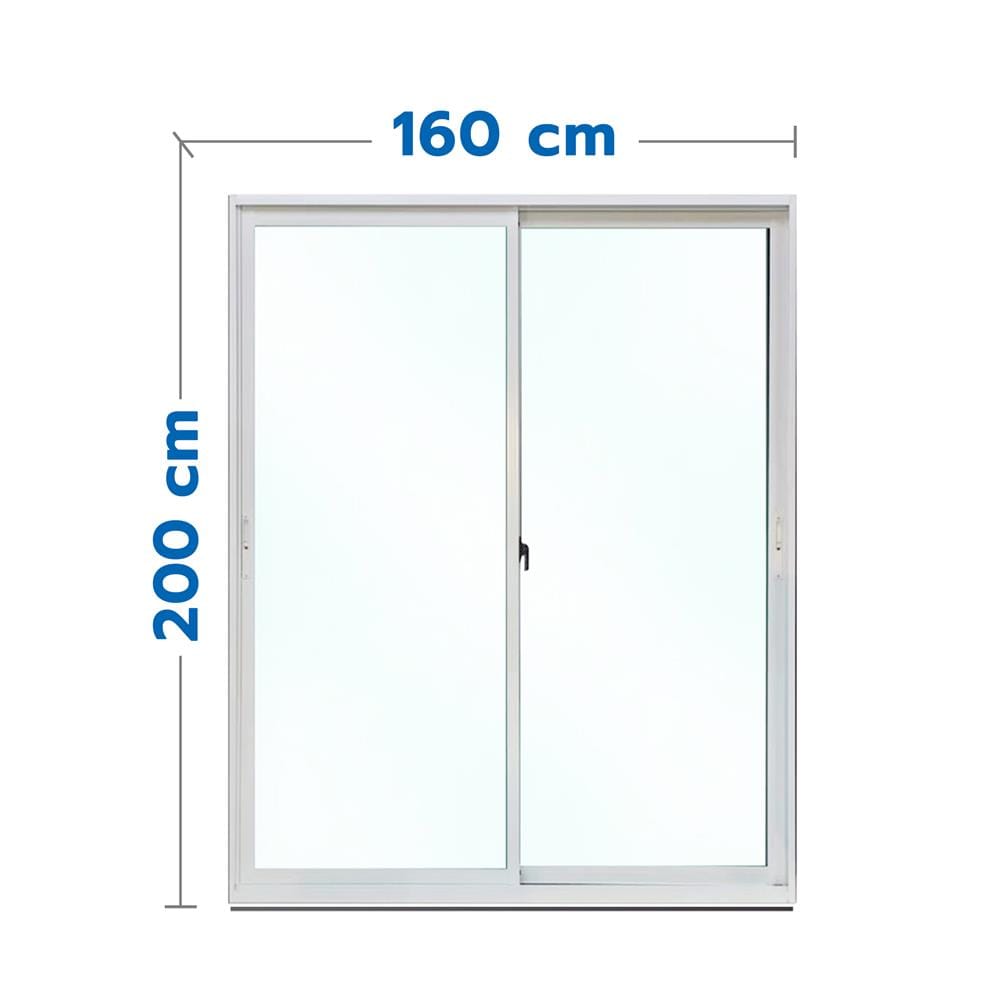 ประตูบานเลื่อน อะลูมิเนียม S-S MHOLARN 160x200 ซม. สีขาว