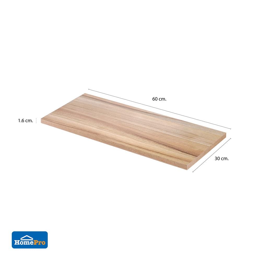 แผ่นชั้นไม้เมลามีน STACKO 60x30x1.6 ซม. สีไลท์โรมา