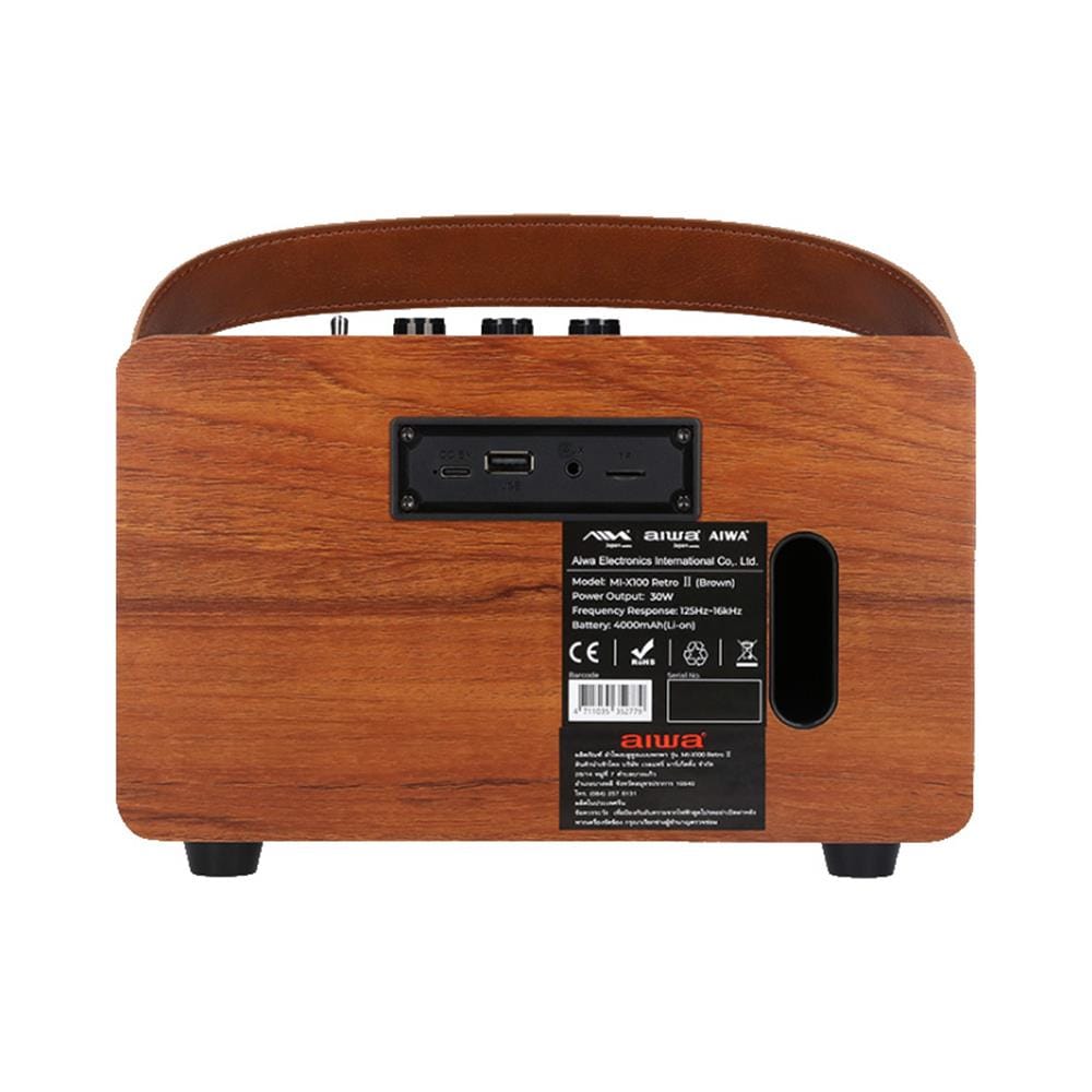 ลำโพงบลูทูธ AIWA RETRO MI-X100 II สีน้ำตาล