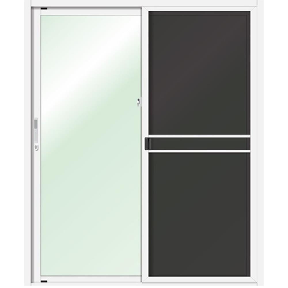 ประตูบานเลื่อน อะลูมิเนียม S-S มุ้ง LYNN OK 160x205 ซม. สีขาว
