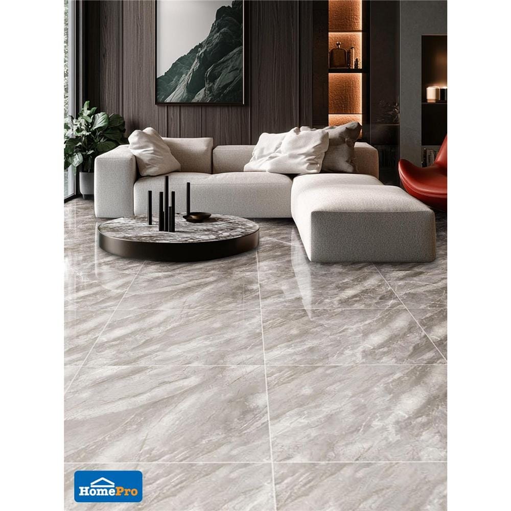 กระเบื้องพื้นพอร์ซเลน 60x90 ซม. TARA คาส เทา 1.62 ตร.ม.
