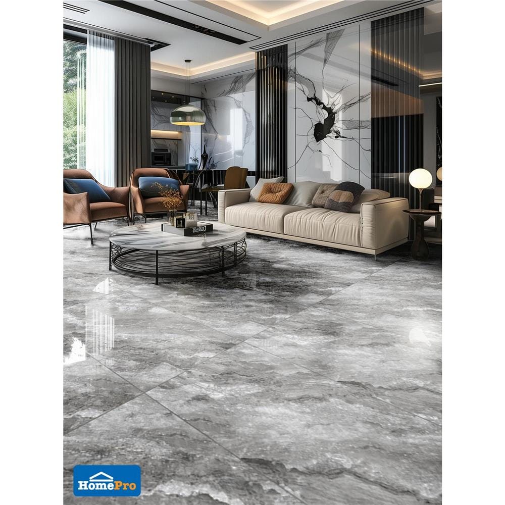 กระเบื้องพื้นพอร์ซเลน 60x90 ซม. TARA โรบิน เทาเข้ม 1.62 ตร.ม.