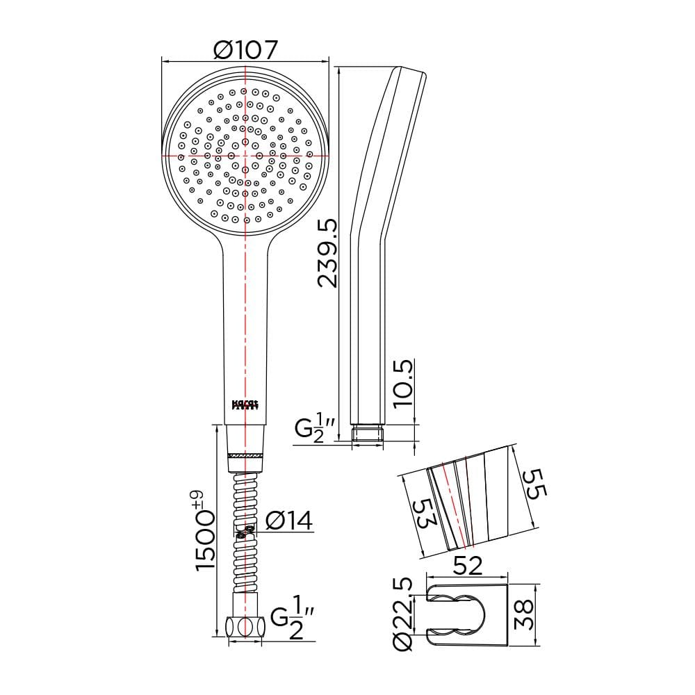 ชุดฝักบัวสายอ่อน 1 ระดับ KARAT FAUCET KS-34-231-11