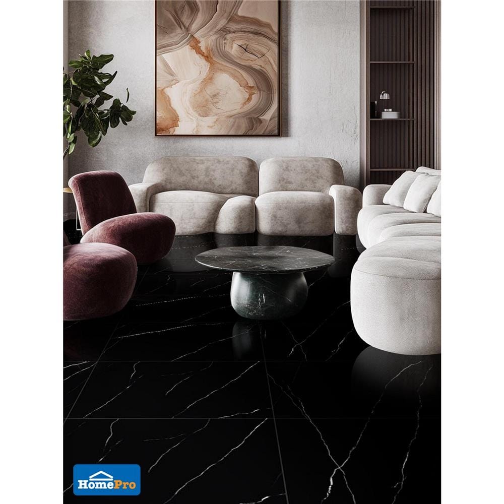 กระเบื้องพื้นพอร์ซเลน 60x90 ซม. TARA รามอส เนโร ดำ 1.62 ตร.ม.
