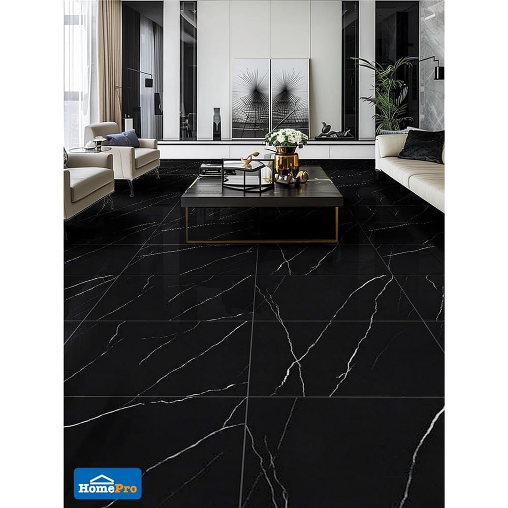 กระเบื้องพื้นพอร์ซเลน 60x90 ซม. TARA รามอส เนโร ดำ 1.62 ตร.ม.