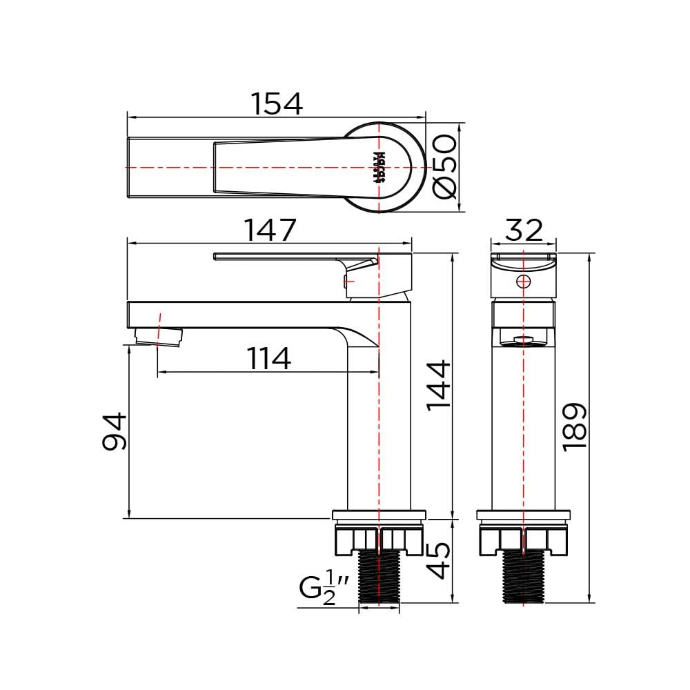 ก๊อกอ่างล้างหน้าเดี่ยว KARAT FAUCET KF-76-610-50