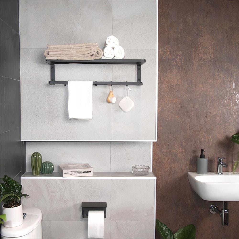 ชั้นวางพร้อมราว RASLAND RA W1533-W5566-BK สีดำ