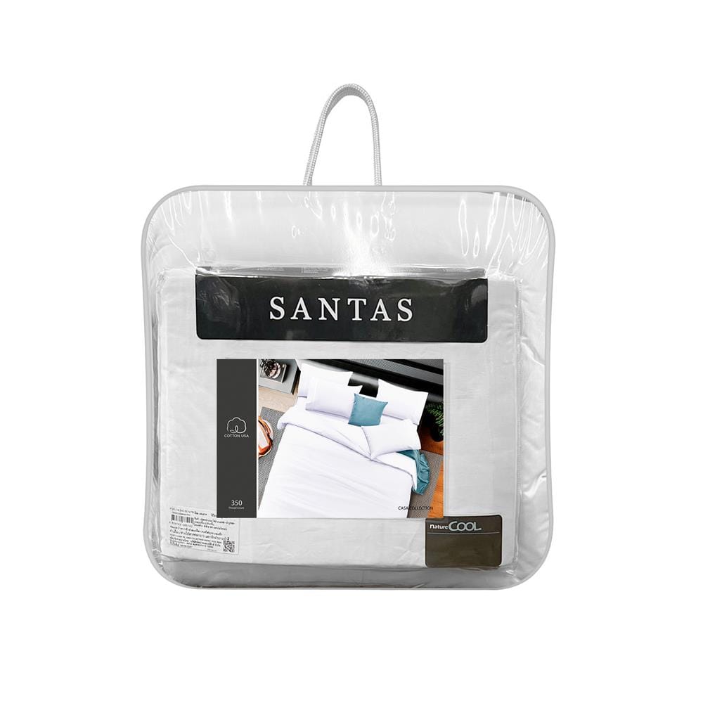 ชุดผ้าปูที่นอน 5 ฟุต 7 ชิ้น SANTAS COTTON USA CASA WH